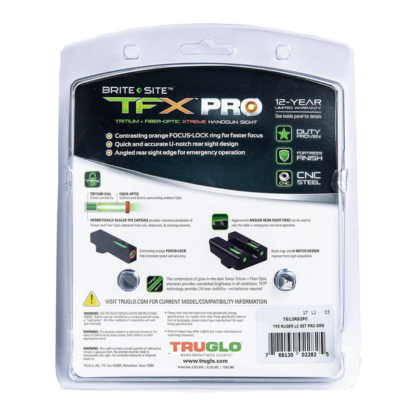 TRUGLO TFX Pro Ruger LC Sight Set (TG13RS2PC)