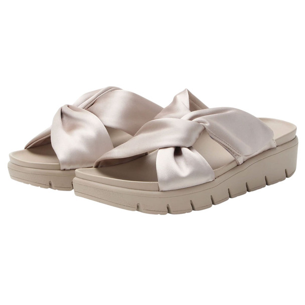 product variation Alegria Rylie womens satin scarf tie slide sandal in Bronzer image