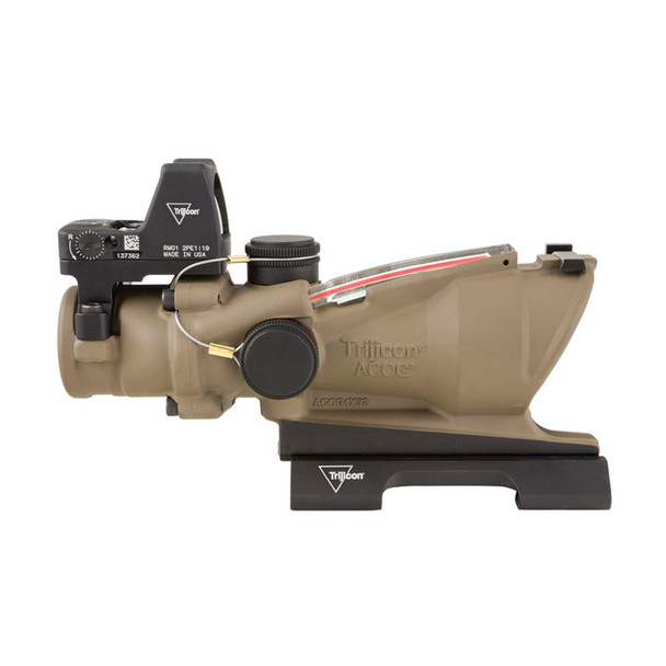 product variation TRIJICON ACOG 4x32 ECOS Dual Illuminated Red Crosshair 5.56 Cerakote FDE Riflescope with LED 3.25 MOA RMR Red Dot Sight (TA31-D-100553) image