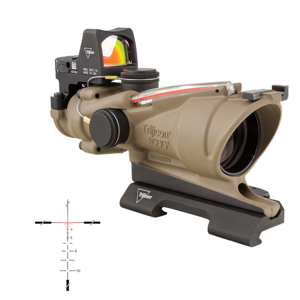 product variation TRIJICON ACOG 4x32 ECOS Dual Illuminated Red Crosshair 5.56 Cerakote FDE Riflescope with LED 3.25 MOA RMR Red Dot Sight (TA31-D-100553) image