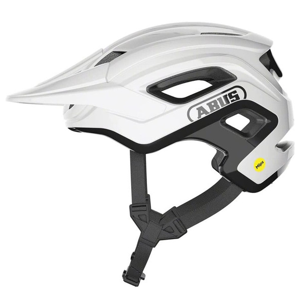 product variation ABUS CliffHanger MIPS Shiny White MTB trail helmet with adjustable visor  image