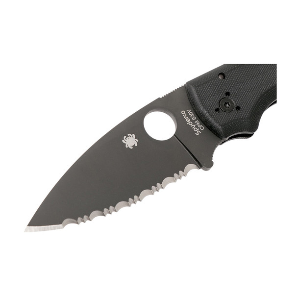 product variation SPYDERCO Shaman G-10 3.58in Serrated Black Blade Knife (C229GSBK) image