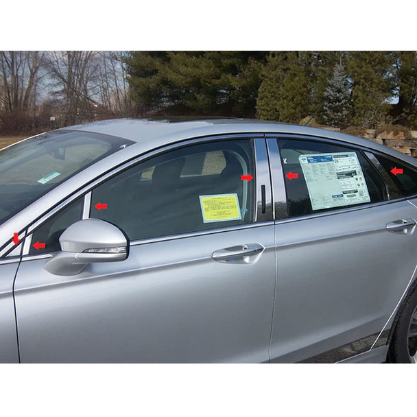 product variation QAA 12-Piece Stainless Steel Pillar Post Trim Fits 2013-2020 Ford Fusion (PP53392) image