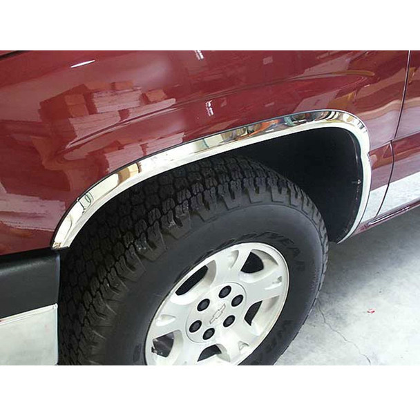 product variation QAA 4-Piece Molded Stainless Steel Wheel Well Fender Trim Molding Fits 1999-2006 Chevrolet Silverado (WZ39181-L) image