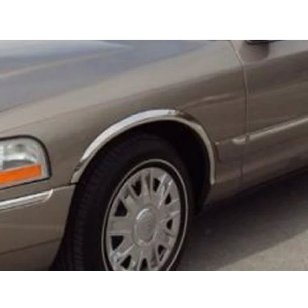 product variation QAA 4-Piece Molded Stainless Steel Wheel Well Fender Trim Molding Fits 2003-2010 Ford Crown Victoria (WZ43483) image