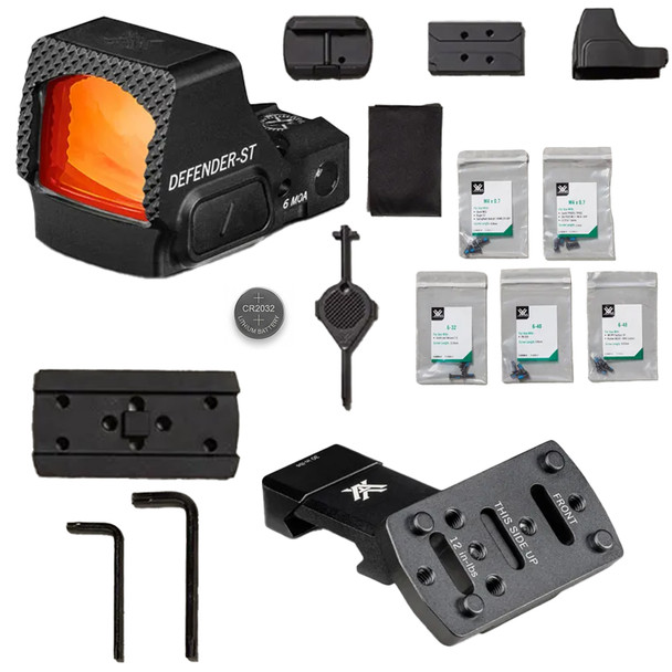 product variation Defender-ST 6 MOA Micro Red Dot Sight (Black) w/ Pro 45 Degree Offset Accessory Picatinny Mount image
