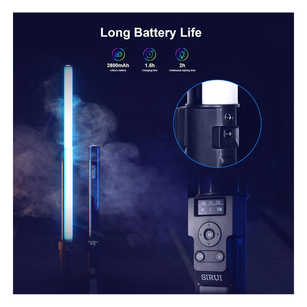 product variation SIRUI Duken T60 20W Telescopic RGB LED 2500K-8000K Tube Light (T60) image