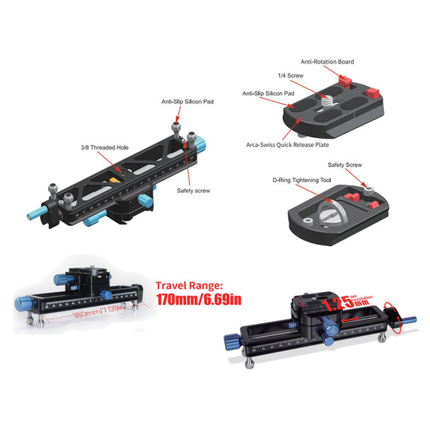 product variation SIRUI MS18 Aluminum Macro Focusing Rail (MS18) image