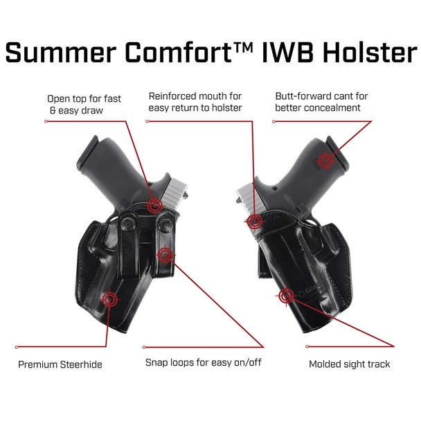 product variation GALCO Summer Comfort Black Right Hand Inside Waistband Holster for Springfield Hellcat (SUM892RB) image