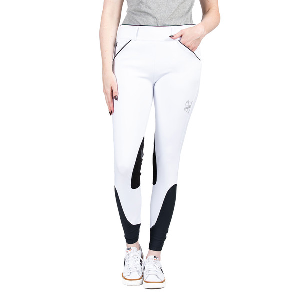 product variation AP HASSINGER Women's The Prix White Side Zip Knee Patch Breeches (1012) image