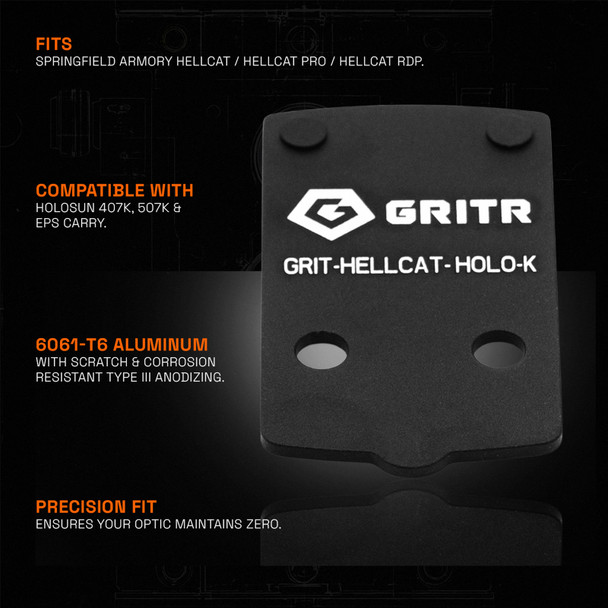 product variation GRITR Optic Plate for Mounting Holosun 407K/507K to Springfield Armory Hellcat image