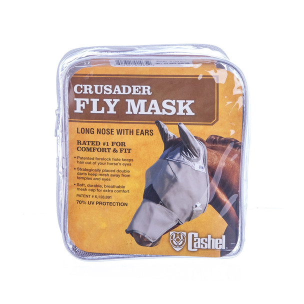 Masque Anti-mouches Cashel Crusader Pour Cheval Mini/poulin Gris Long Nez