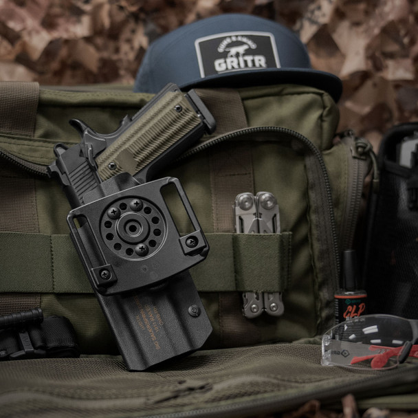 product variation GRITR OWB Kydex Right Hand Pistol Holster Fits Railed 1911 Pistol Models image