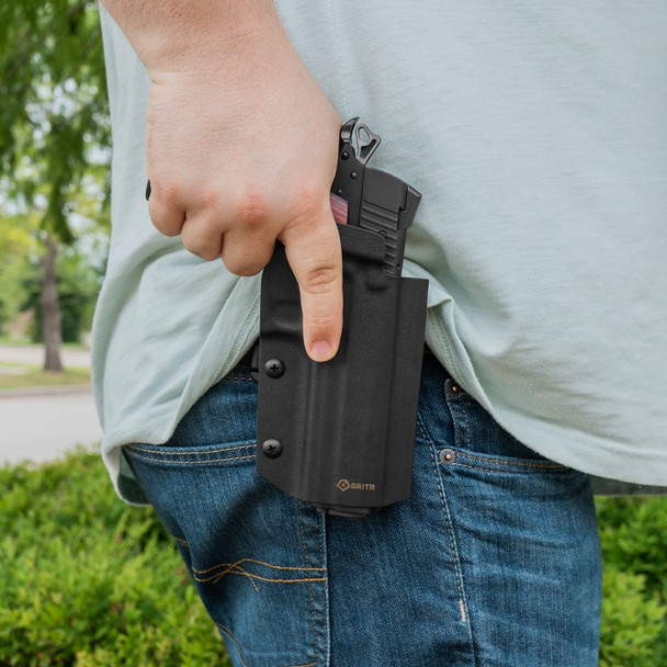product variation GRITR OWB Kydex Right Hand Pistol Holster Fits Railed 1911 Pistol Models image