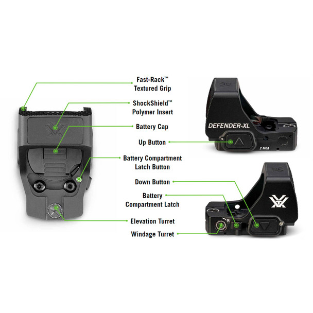 product variation Defender-XL 2 MOA Micro Red Dot Sight (Black) w/ Flexfit Cap image