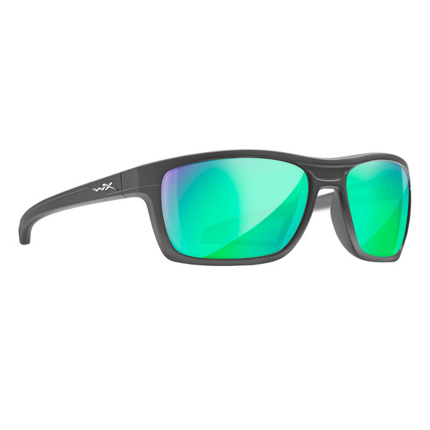 product variation WILEY X EYEWEAR Kingpin Sunglasses with Matte Graphite Frame and Captivate Polarized Green Mirror Lens (ACKNG07) image