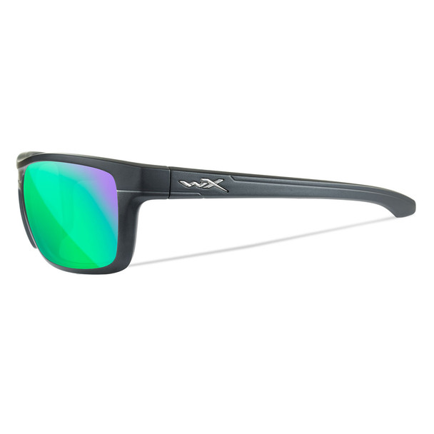 product variation WILEY X EYEWEAR Kingpin Sunglasses with Matte Graphite Frame and Captivate Polarized Green Mirror Lens (ACKNG07) image