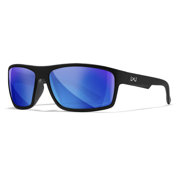 product variation WILEY X EYEWEAR Peak XL Sunglasses with Matte Black Frame and Captivate Polarized Blue Mirror Lens (ACPEA19XL) image