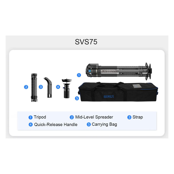 product variation SIRUI SVS75 Rapid System One-Step Height Adjustment 75mm Bowl Video Tripod (SVS75) image