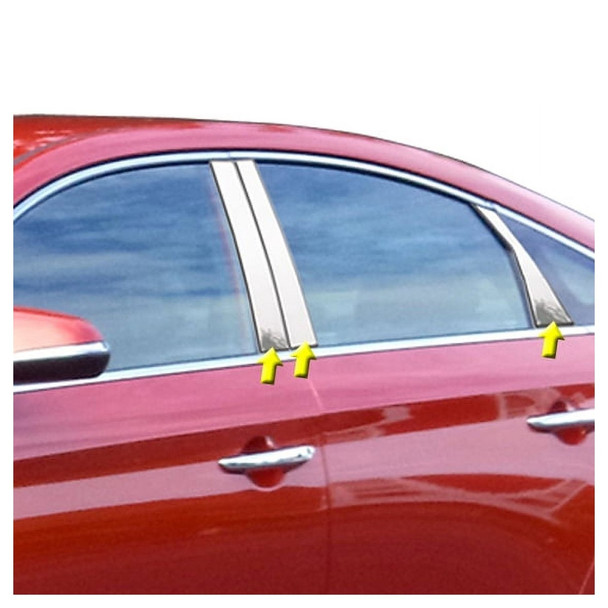 product variation QAA 6-Piece Stainless Steel Pillar Post Trim Fits 2015-2019 Hyundai Sonata (PP15361) image