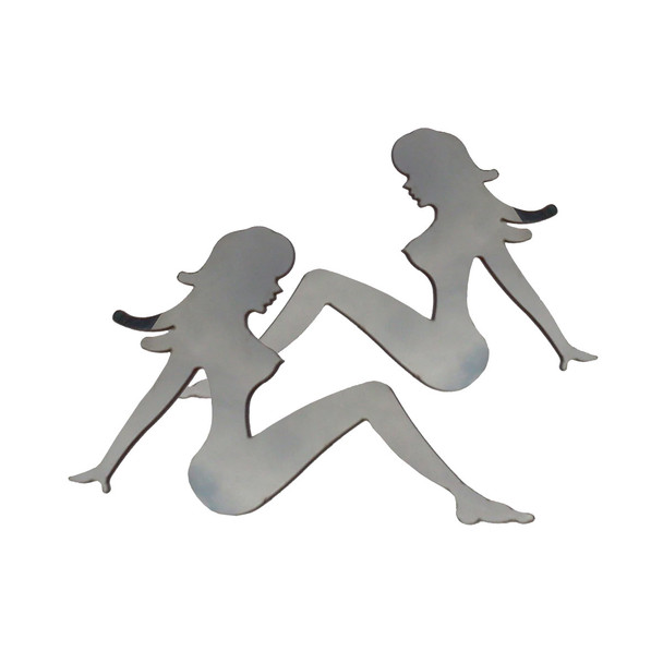 product variation QAA 2-Piece Stainless Steel Trucker Girl Emblem with Universal Decal (SGR11001) image