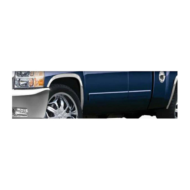 product variation QAA 4-Piece Molded Stainless Steel Wheel Well Fender Trim Molding fits Chevrolet Silverado 2007-2013 (WZ47181) image