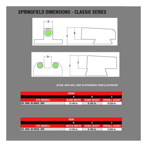 product variation WILLIAMS Triton Classic Series White Night Sights for Springfield XD/XD-M/XD-S (612882) image