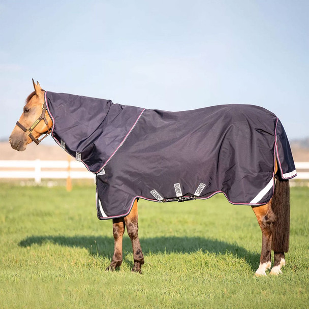 product variation HORSEWARE IRELAND Rambo Supreme Lite 0g Navy/Burgundy/Dusty Blue Turnout Blanket (AAASA0-BQDB) image