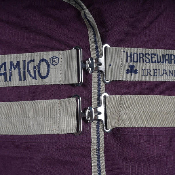 product variation HORSEWARE IRELAND Amigo Hero Ripstop 50g Fig/Silver Turnout Blanket (AAPA91-GFI0) image