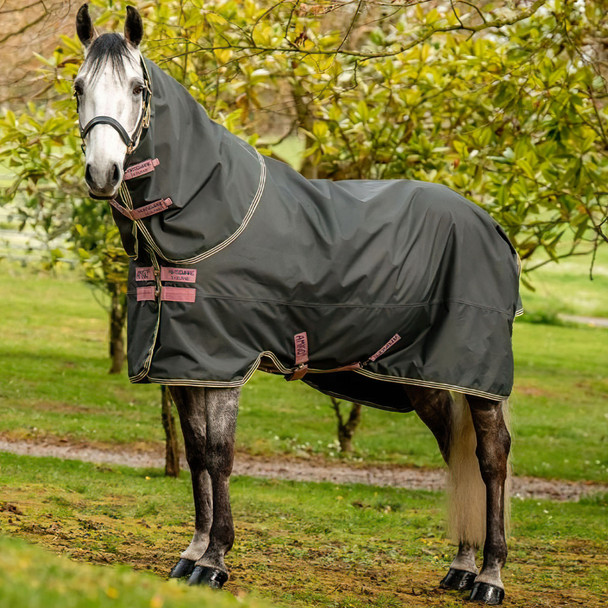 product variation HORSEWARE IRELAND Amigo Hero Ripstop Plus Lite Shadow/Rose & Navy Turnout Blanket (AAPP90-JZB0) image