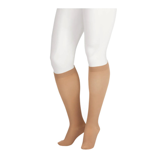 product variation JUZO Soft 20-30 mmHg Knee FF Petite Silicone Beige Stockings (2001ADFFPESB14) image
