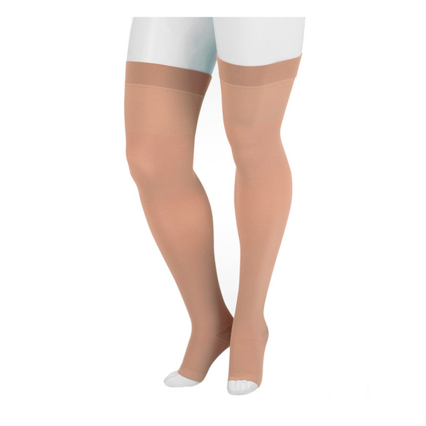 product variation JUZO 20-30 mmHg Dynamic Open Toe Silicone Beige Thigh High Stockings image