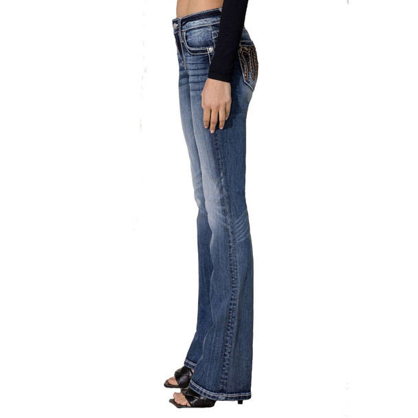product variation MISS ME Women's Classic Cool Big M 25W x 34L Mid Rise Bootcut Jeans (M3817B11) image
