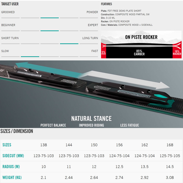product variation NORDICA Women Wild Belle 74 Gray/White Skis With TP2 Compact 10 FDT Bindings (0A3564SA001) image