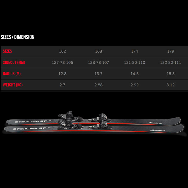 product variation NORDICA Men's Steadfast 80 CA FDT Black/Silver Skis With TP2 Light 11 FDT Bindings (0A3572OB001) image