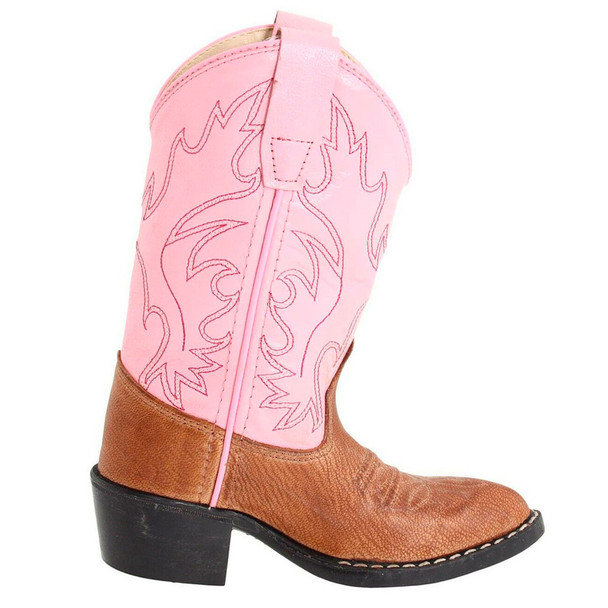 product variation OLD WEST Girl's J Toe Tan Canyon/Pink Western Boot (8139) image