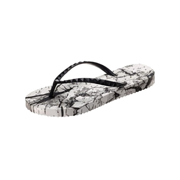 product variation SHOWAFLOPS Womens White Marble White/Black Flip-Flops (9001) image