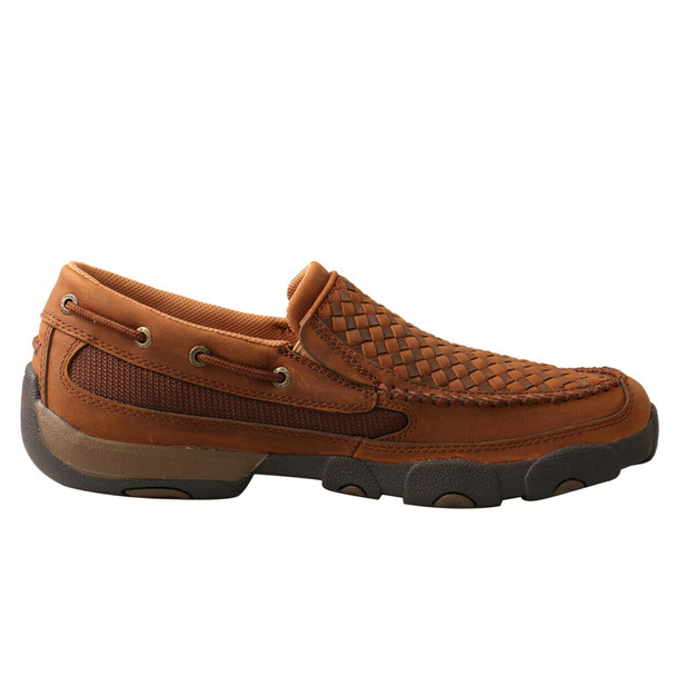 product variation TWISTED X Men's Slip-On Oiled Saddle/Brown Driving Moccasins (MDMS017) image