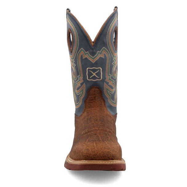 product variation TWISTED X Men's 12in Western Distressed Saddle and Peacock Work Boot (MXBA005) image