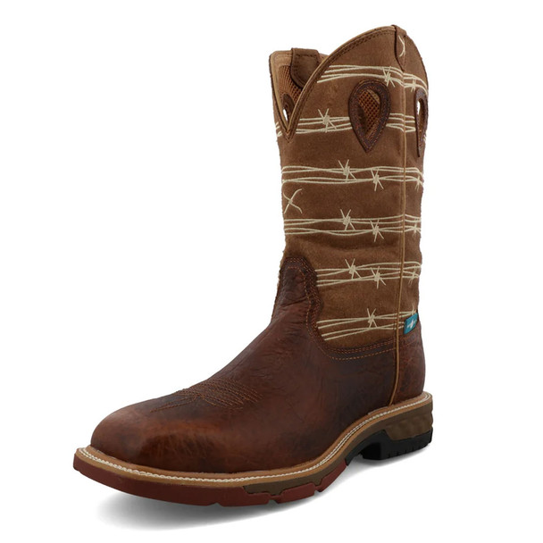 product variation TWISTED X Men's 12in Western Rustic Brown and Lion Tan Work Boot (MXBAW05) image