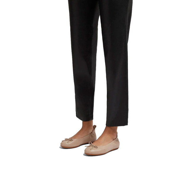 product variation FITFLOP Women's Allegro Latte Beige Bow Leather Ballerinas (DX9-A94) image