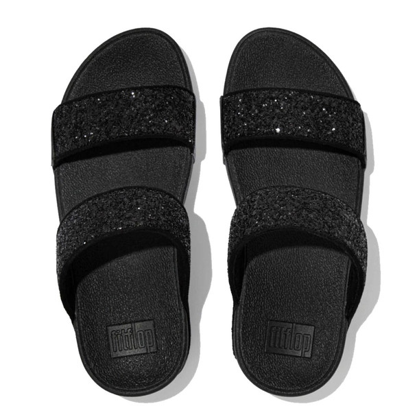 product variation FITFLOP Women's Lulu Glitter Black Glitter Slides (ET3-339) image