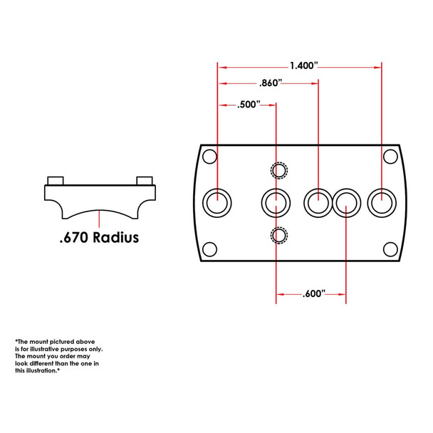 product variation EVOLUTION GUN WORKS Universal .670in Radius Sight Mount for Vortex/Viper Venom (49325) image