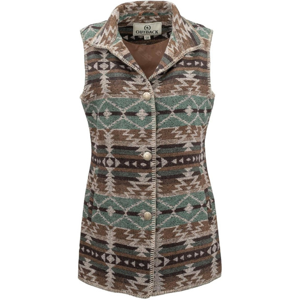 product variation OUTBACK TRADING Women's Stockard Brown Vest (29655-BRN) image