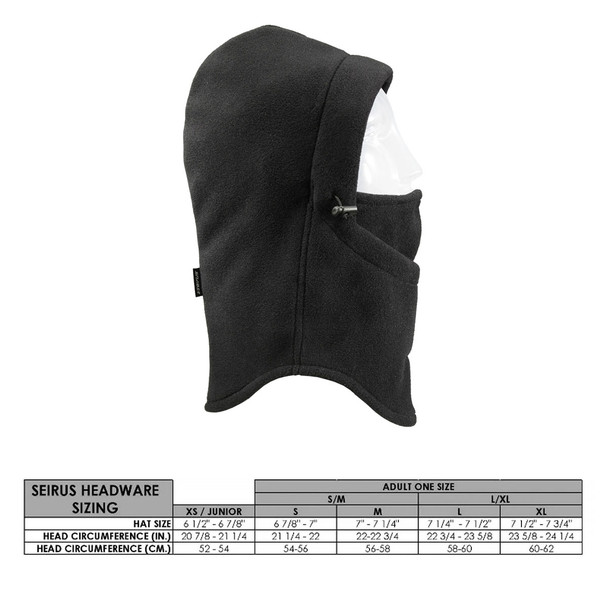 product variation SEIRUS Unisex Hoodz Black Fleece Hood (2816.0.001) image