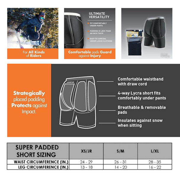 product variation SEIRUS Unisex Super Padded Black Shorts (5656.0.001) image