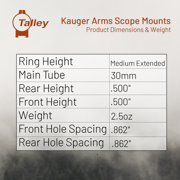 product variation TALLEY Legendary Arms Works 30mm Medium Extended Front Scope Rings (74X719) image