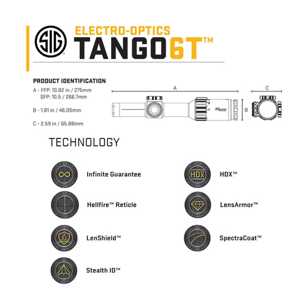 SIG SAUER TANGO6T 1-6x24mm 30mm 5_56-7_62 Horseshoe Dot Riflescope