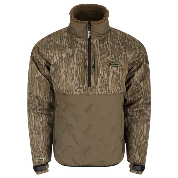 product variation DRAKE Youth LST Guardian Flex Double Down Eqwader 1/4 Zip Mossy Oak Bottomland Jacket (DW7354-YTH-006) image
