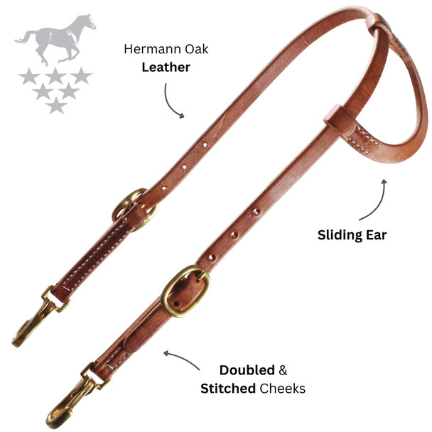 product variation PROFESSIONAL'S CHOICE Universal Harness Leather Single Ear Snap Cheek Headstall (5033BHL) image